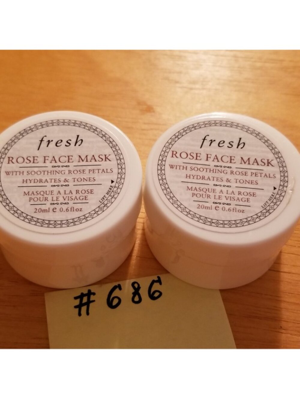 Fresh Rose Face Mask Hydrates & Tones Deluxe Sample Travel Size Jars Duo